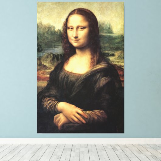 Het Mona Lisa Leonardo da Vinci-Poster Canvas Afdruk (Insitu (Houten vloer))