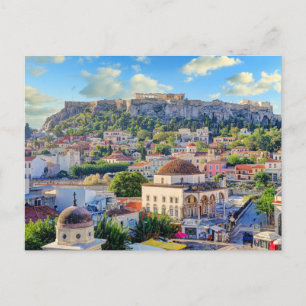 Het Monastiraki-plein van Athene met Plaka Briefkaart