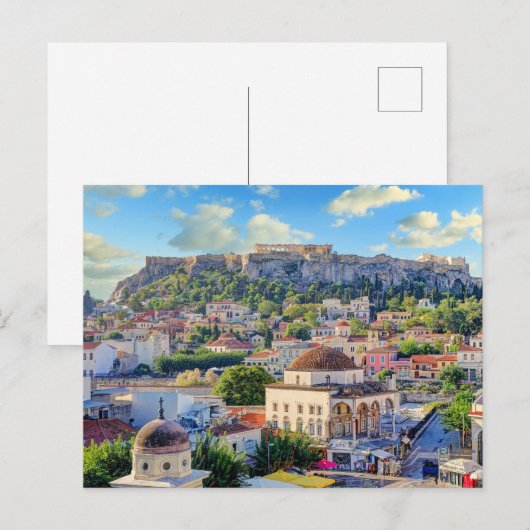 Het Monastiraki-plein van Athene met Plaka Briefkaart (Voorkant / Achterkant)