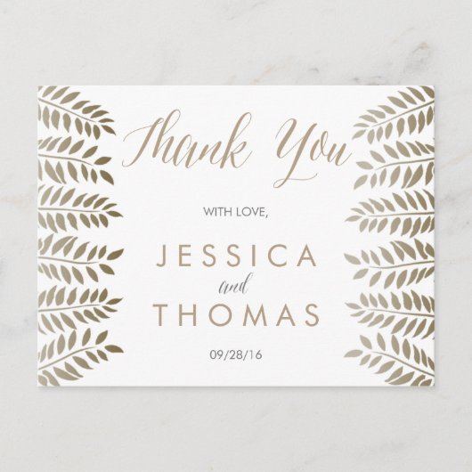 Het Monochrome Fern Woodland Wedding Collectie Briefkaart (Voorkant)