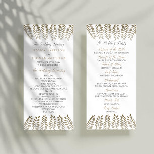 Het Monochrome Fern Woodland Wedding Collectie Programmakaart