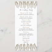 Het Monochrome Fern Woodland Wedding Collectie Programmakaart (Achterkant)