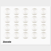 Het Monochrome Fern Woodland Wedding Collectie Ronde Sticker (Vel)
