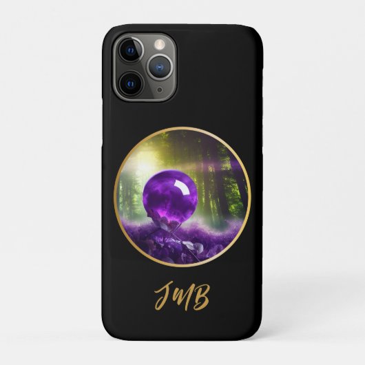 Het monogram Amethyst Orb Fantasy Case-Mate iPhone Case (Achterkant)