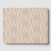 Het monogram beige witte Initialen van onze koppel Gastenboek (Achterkant)