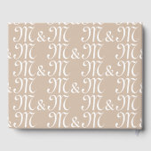 Het monogram beige witte Initialen van onze koppel Gastenboek (Achterkant)