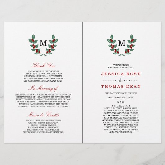 Het Monogram Berry Struik Wedding Collectie (Voorkant)