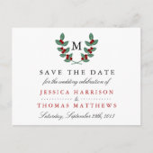 Het Monogram Berry Struik Wedding Collectie Aankondigingskaart (Voorkant)