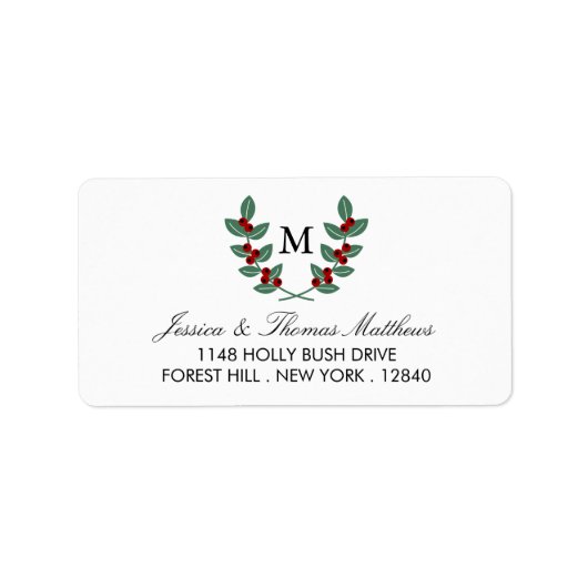 Het Monogram Berry Struik Wedding Collectie Etiket (Voorkant)