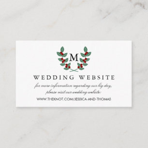 Het Monogram Berry Struik Wedding Collectie Informatiekaartje