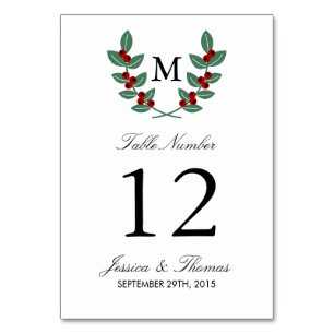 Het Monogram Berry Struik Wedding Collectie Kaart