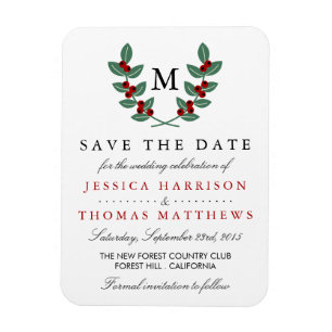 Het Monogram Berry Struik Wedding Collectie Magneet