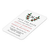 Het Monogram Berry Struik Wedding Collectie Magneet (Linkerzijde)