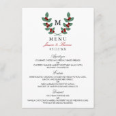 Het Monogram Berry Struik Wedding Collectie - Menu (Voorkant)