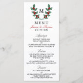 Het Monogram Berry Struik Wedding Collectie - Menu (Voorkant)