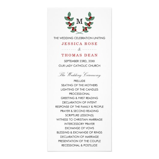 Het Monogram Berry Struik Wedding Collectie Progra Reclamekaart (Voorkant)