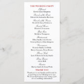 Het Monogram Berry Struik Wedding Collectie Programmakaart (Achterkant)