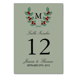 Het Monogram Berry Struik Wedding Collectie - Sage Kaart