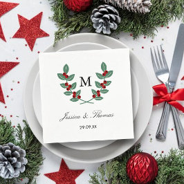 Het Monogram Berry Struik Wedding Collectie Servet