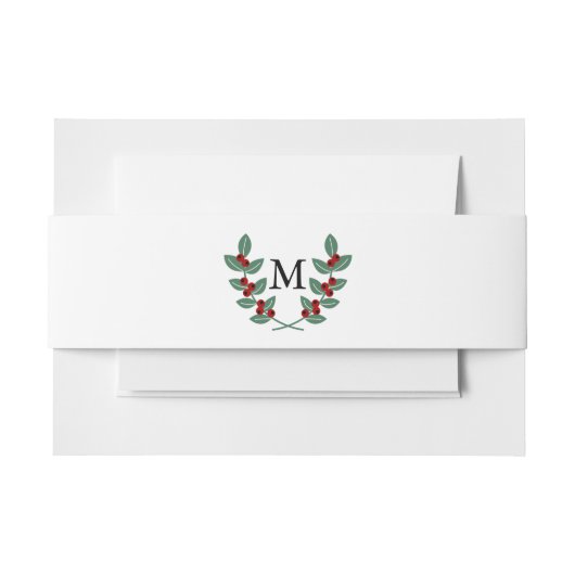 Het Monogram Berry Struik Wedding Collectie Uitnodigingen Wikkel (Voorkant Voorbeeld)