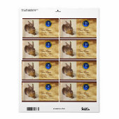 Het monogram blauw saffier van de konijn ( Young H Etiket (Full Sheet)