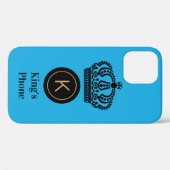 Het Monogram Blauwe Achtergrond van de Telefoon va Case-Mate iPhone Case (Achterkant (horizontaal))