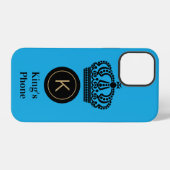 Het Monogram Blauwe Achtergrond van de Telefoon va iPhone Hoesje (Achterkant horizontaal)