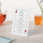 Het Monogram het Spelen Menu van het Collectie van Reclamebord Met Voetstuk<br><div class="desc">Viel in stijl met deze stijlvolle en zeer trendy trouwmenu's. Dit ontwerp is gemakkelijk te personaliseren met uw speciale gebeurtenisformulering en uw gasten zullen enthousiast zijn wanneer zij deze geweldige menu's zien.</div>