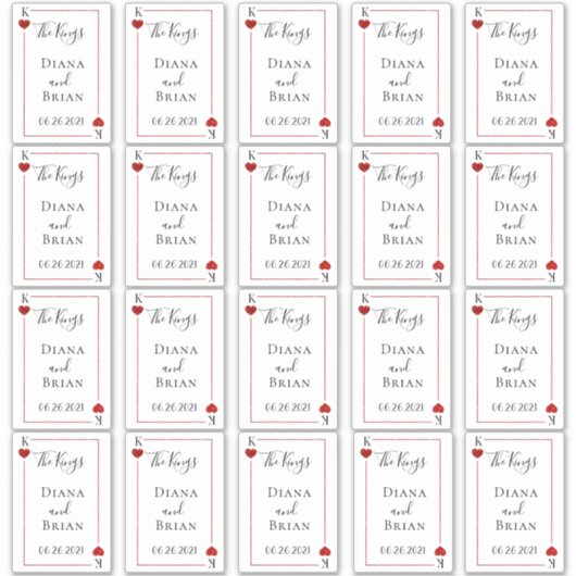 Het Monogram Kaart Wedding Collectie Sticker (Voorkant)