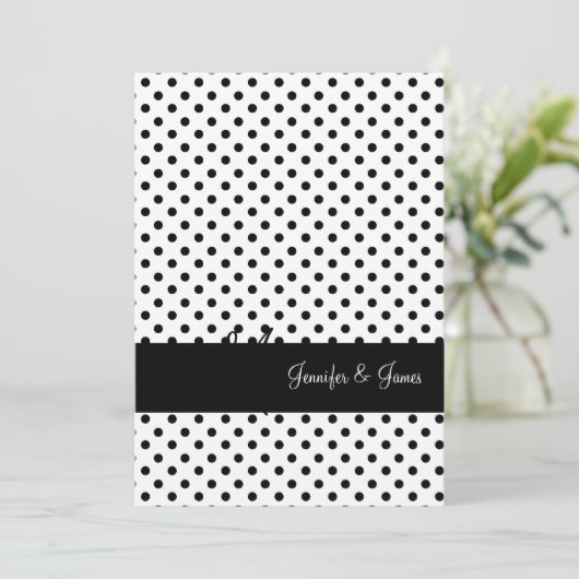 Het monogram noemt de Zwarte Witte Uitnodigingen v (Staand voorkant)