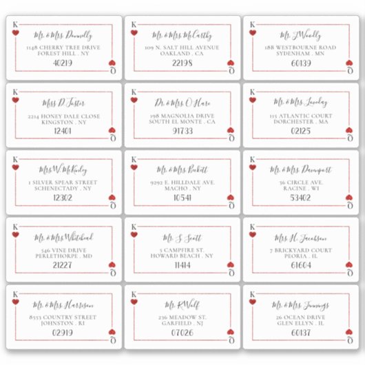 Het Monogram Spelen Kaart Bruiloft Collectie Label (Voorkant)