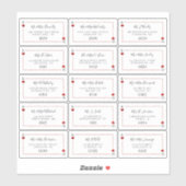 Het Monogram Spelen Kaart Bruiloft Collectie Label (Vel)