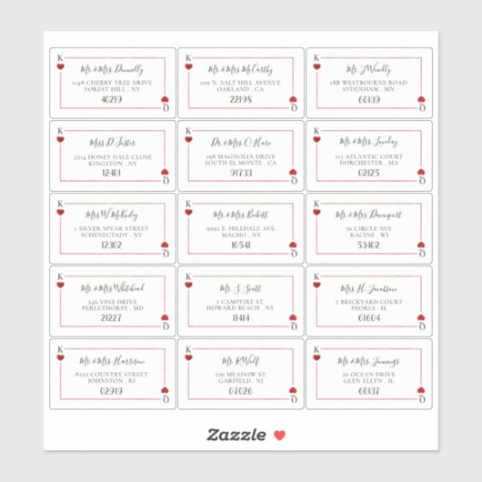 Het Monogram Spelen Kaart Bruiloft Collectie Label (Vel)