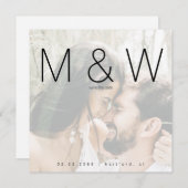 Het Monogram Square van de Foto sparen de Datum Save The Date (Voorkant / Achterkant)