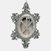 Het monogram van Christus Tin Sneeuwvlok Ornament (Links)