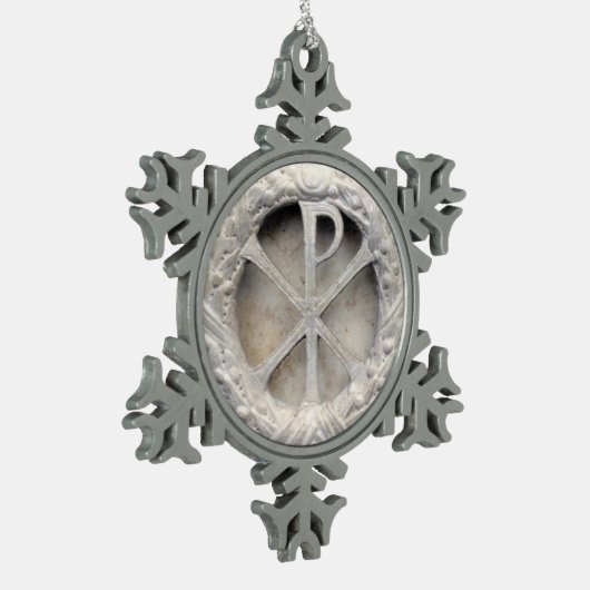 Het monogram van Christus Tin Sneeuwvlok Ornament (Links)