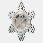 Het monogram van Christus Tin Sneeuwvlok Ornament (Rechts)