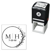 Het Monogram van de bruiloft sparen de Datum Geper Zelfinktende Stempel (In situ)