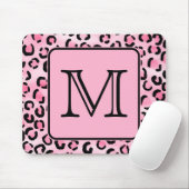 Het Monogram van de douane. De zwarte en Roze Druk Muismat (Met muis)