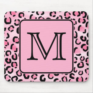 Het Monogram van de douane. De zwarte en Roze Druk Muismat