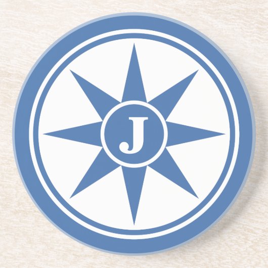 Het monogram van de douane & kleuren ceramisch zandsteen onderzetter (Voorkant)