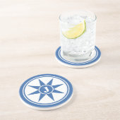 Het monogram van de douane & kleuren ceramisch zandsteen onderzetter (Zijkant)