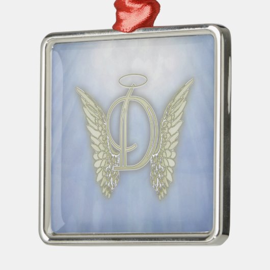 Het Monogram van de Engel van de brief D Metalen Ornament (Links)