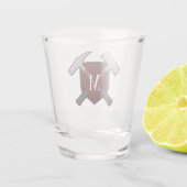 Het Monogram van de geoloog met Rotshamer Shot Glas (Achterkant)