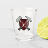 Het Monogram van de geoloog met Rotshamer Shot Glas (Voorkant)