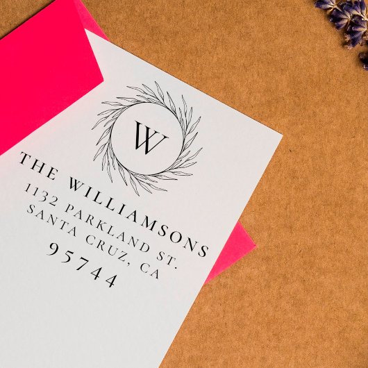 Het Monogram van de groenkrans Familie Terugkeerad Rubberstempel