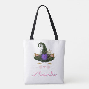 Het Monogram van de Heks van het Kat van het Trick Tote Bag