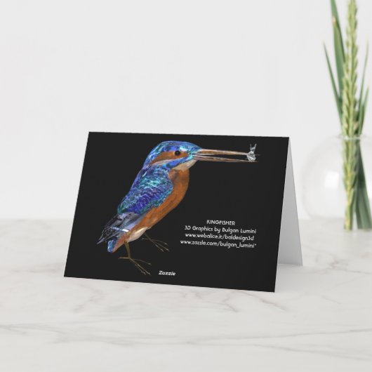 Het MONOGRAM van de IJSVOGEL, Blauwe Zwarte Notitiekaartje (Achterkant)