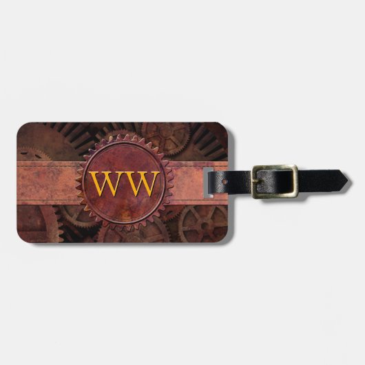 Het Monogram van de Luxe van het Leer van de Bagagelabel (Voorkant horizontaal)