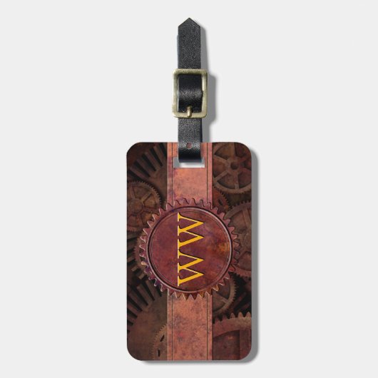 Het Monogram van de Luxe van het Leer van de Bagagelabel (Voorkant verticaal)